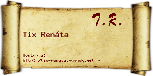 Tix Renáta névjegykártya
